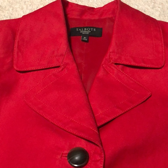 Talbots red linen blazer with pleated back - Picture 15 of 16